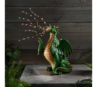 Marco Paul Green Resin Solar Powered Dragon Garden Ornament 31cm Marco Paul Green