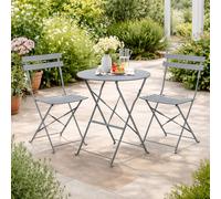 Marco Paul Grey 3 Piece Folding Metal Patio Dining Set Marco Paul Grey