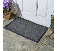 Marco Paul Grey Chequered Nonslip Coir Doormat 75x45cm | Size: Medium Marco Paul Grey Medium
