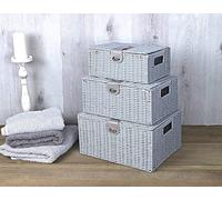 Marco Paul Grey Set of 3 Baskets for storage Decorative Storage Boxes Marco Paul Grey