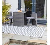Marco Paul Grey Zig Zag Outdoor Rug 150 x 210cm Large Waterproof Garden Rug, Indoor Outdoor Polypropylene Carpet for Patio Balcony Deck & Porch, Portable Camping Rug UV Resistant Area Mat