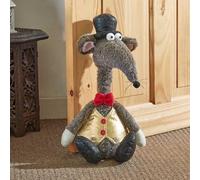 Marco Paul Hamish The Highland Cow Door Stop, Cute Animal Weighted Heavy Duty Child Safe Fabric Doorstop Stuffed Animal Door Stopper Floor Decorative Door Stops for Home Office (Dapper Rat Doorstop)