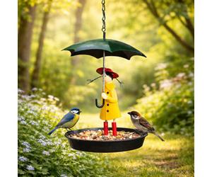 Marco Paul Hanging Girl Bird Feeder With Umbrella