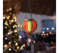 Marco Paul Hanging Santa Hot Air Balloon Christmas Decorations with Warm LED Lights - 45cm Battery Operated Christmas Lights - Indoor Outdoor Xmas Decorations for Festive Home Christmas Decor