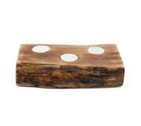 Marco Paul Mango Wood 3 Tea Light Holder Decorative Home Accessories Window Decoration Candle Holder Home Decor Wedding Centerpieces Holds Tealight Slots