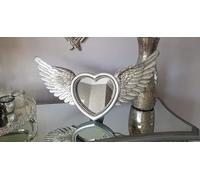 Marco Paul Heart with Angel Wing Decorative Mirror Bathroom Mirror Decor in Silver Marco Paul Silver