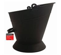 Marco Paul Heavy Duty Coal Buckets For Fireplaces Large Coal Scuttle Heavy Duty Metal Bucket Black Powder Coated Buckets With Handles For Fireplace Fuel Storage Steel Bucket Fireside Accessories