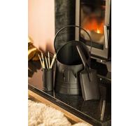 Marco Paul Heavy Duty Fireplace Companion Set with Bucket Shovel and Coal Scuttle Metal Fireside Tool Set Log Burner Accessories for Home Fireplace Décor