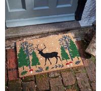 Marco Paul Merry Christmas Coir door mats | Durable Door Mats Indoor and Outdoor | Natural Coir Weather Resistant Eco-friendly Entrance front door mat | welcome mat for Christmas Decoration (Stag)