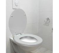 Marco Paul White Toilet Seat - Universal Fit, Oval Shape, Quick Release, MDF Wooden, Family Size