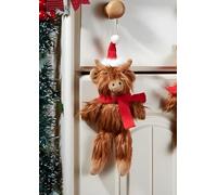 Marco Paul Highland Cow Plush Bauble Pendant Fluffy Christmas Ornament Felt Hanging Decoration Festive Cow Plush Highland Cow Gift Christmas Tree Decorations Xmas Charm Home Decor Table Centrepiece