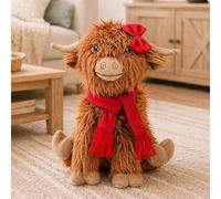 Marco Paul Highland Cow Plush Toy 28cm - Soft Fluffy Cow Teddy, Cute Animal Stuffed Toy Ornament, Scottish Highland Cow Gift, Home Decor for Bedroom, Living Room, Nursery, Shelf