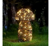 Marco Paul Inlit Rattan Mushroom Decorations - Large Faux Rattan Mushroom Garden Lights with Warm White LEDs For Autumn Decorations, Fall Home Decor and Outdoor Autumn Decor (Large)