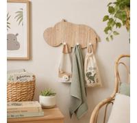 Marco Paul Interiors 40cm Wooden Wall Mounted Baby Hippo with Three Hooks