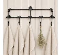 Marco Paul Interiors Bathroom Towel Rail Metal Industrial Vintage 5 Hooks for Hanging Coats, Towels,Clothes, for Bedroom, Living Room, Toilet -Storage Towel Holder Wall Mounted