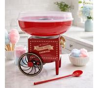 Marco Paul Interiors Retro Cotton Candy Machine 500W - Candy Floss Maker with Large High-Rim Bowl, UK 3-Pin Plug, Measuring Spoon Included - Vintage Fairground Design for Parties & Home Use