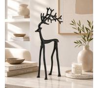 Marco Paul Interiors Stag Statue Deer Ornament Cast Iron Style Sculpture Rustic Decor