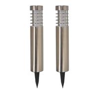 Marco Paul Interiors Super Bright Bollard Orion Stainless Steel 20 Lumen 6 Hour Charge Solar Powered Garden Lighting LED (2)