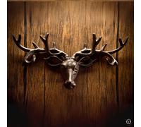 Marco Paul Iron Wall Mounted Stag Coat Rack & Hooks 6 Hooks in Bronze Marco Paul Bronze