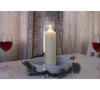 Marco Paul Ivory Large Church Candle Unscented Candle Pillar Candle 24cm in White Marco Paul White