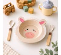 Marco Paul Kid's 3pc Dining Set Feeding Bowl with Spoon & Fork in Cream | Size: 3 Pack Marco Paul Cream 3 Pack