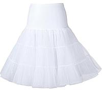 Marco Paul L/XL White 60's Petticoat Underskirt Retro Vintage Swing 1950's Rockabilly Halloween Costume Cosplay Slip Skirt Petticoats For Under Dress Fancy Dress For Adults Women Men