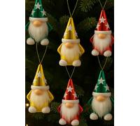 Marco Paul Large 13cm Christmas Gonk Baubles - 6 Pack Hand Painted Gold, Red & Green Xmas Tree Decoration - Xmas Gonk Baubles For Wreaths, Garland Decorations, Centrepiece, Stocking Filler & Crafting