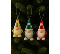 Marco Paul Large 3 Pack Christmas Gonk Baubles - 13cm Hand Painted Gold, Green & Red Xmas Tree Decoration - Festive Gonk Baubles For Christmas Table Decoration, Centrepiece, Stocking Filler & Crafting