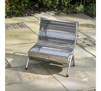 Marco Paul Large BBQ Charcoal with Table Top - Stainless Steel BBQ in Silver Marco Paul Silver