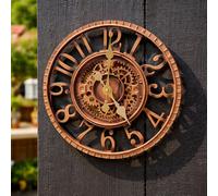 Marco Paul Large Bronze 30Cm Open Faced Skeleton Mechanical Garden Clock
