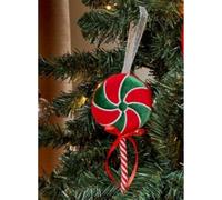 Marco Paul Large Candy Cane Christmas Tree Bauble - 17cm Plush Hanging Lollipop Ornament Red & Green Xmas Pendant Decoration - Christmas Tree Decoration for Festive Home Decor, Xmas Decorations & Gift
