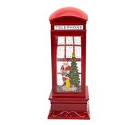 Marco Paul Large Christmas Snow Globes Lantern Globe Light up Christmas Lantern - Traditional London Phone Box ornament, Christmas Ornaments for the home, Snow Globes for adults (Phone Box)
