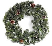 Marco Paul Large Christmas Wreath Snow Flocked With Pinecones Christmas in Green Marco Paul Green