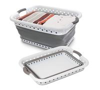 Marco Paul Large Collapsible Laundry Basket Folding Pop Up Washing Bin Clothes Storage in White Marco Paul White