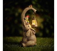 Marco Paul Large Elephant Garden Ornament with Solar Lantern in Grey Marco Paul Grey