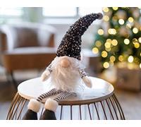 Marco Paul Large Furry Fabric Christmas Gonk, Christmas decorations, Christmas gnomes, Xmas decorations, Christmas figurine, gonks Christmas, Christmas ornaments for the home,Grey Christmas