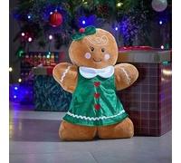 Marco Paul Christmas Gingerbread Girl Plush Christmas Plushie Festive Novelty Ornament Christmas Decorations Indoor Traditional Soft Christmas Decoration Living Room Home Decor 30cm