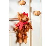 Marco Paul Large Highland Cow Ornament - 22cm Plush Hanging Christmas Tree Decoration with Red Bow - Christmas Bauble for Novelty Xmas Ornament, Fun Stocking Filler, Gift for Her & Highland Cow Gifts