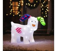 Marco Paul Large LED Christmas Snowdog Decoration Battery Operated Light Up The Snowman Dog Figure Durable Indoor & Outdoor Xmas Ornament Festive Home & Garden Décor