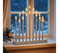 Marco Paul Large Modern Silver Christmas Candle Bridge Light Tower 17 Warm White LED Pipe Candle Marco Paul Silver