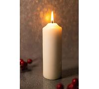 Marco Paul Traditional Church Pillar Candle Long Burn Time Ivory Candles 50 Hour Long Burning Time Warm Lighting Candles Long Lasting Centrepiece Wedding Gift Home Ornament Decorative Candle 15cm