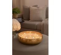 Marco Paul Large Scented Candle Bowl 7 Wick Gold Vanilla 25cm Candle Dish Hammered Tone Long Lasting Home Fragrance Luxury Soy Wax Christmas Home Decoration Dining Table Centrepiece