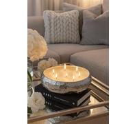 Marco Paul Large Scented Candle Bowl 7 Wick Silver Vanilla 25cm Candle Dish Hammered Tone Home Decoration Home Fragrance Luxury Soy Wax Christmas Long Lasting Dining Table Centrepiece