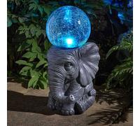 Marco Paul Large Solar Elephant Garden Ornament with Crackle Ball Marco Paul Multicolor