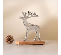 Marco Paul Large Wooden Silver Stag Reindeer Ornaments Marco Paul Silver