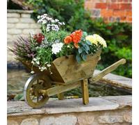 Garden Mile® Woodland Wheelbarrow Planter Garden Ornament Outdoor Decoration Planting Patio Décor Ornamental Suitable for Plants & Flowers Woodland XL Barrow Planter Planting Storage Display