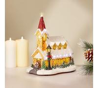 Marco Paul Christmas Village Scene - Traditional Christmas Church Scene Light up Battery Powered LED Village Scene for Chirstmas Home Decor, Christmas Village Table Decor
