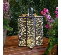 Marco Paul LED Firefly Star Solar Lantern - Large Metal Star Hanging Garden Ornaments Outdoor - Lantern for Garden Decor, Patio Hanging Lights & Outdoor Christmas Gifts for Women