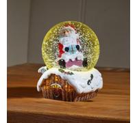 Marco Paul Light Up Christmas Santa Snow Globe Battery Operated 9cm Snow Shaker with Colour Changing LEDs Novelty Xmas Ornament for Window & Tabletop Home Display