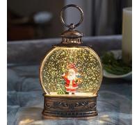 Marco Paul Light Up Christmas Snow Globe Battery Operated Santa Scene with Warm White LEDs Novelty Xmas Snow Shaker Ornament Festive Décor for Home Tabletop Display